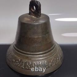 Antique Imperial Russian Bronze Ship Bell Tsar Alexander Russia Cyrillic Cypher