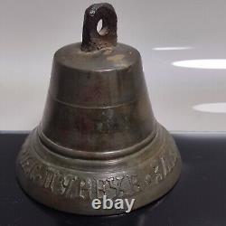 Antique Imperial Russian Bronze Ship Bell Tsar Alexander Russia Cyrillic Cypher