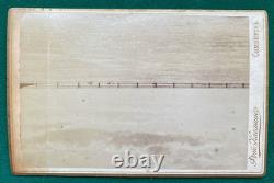 Antique Imperial Russian Cabinet Photo Bridge Across River Volga by Kaganin 1896