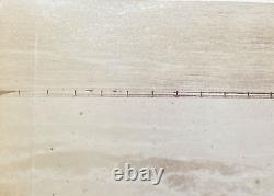 Antique Imperial Russian Cabinet Photo Bridge Across River Volga by Kaganin 1896