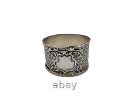 Antique Imperial Russian Caucasus 84 Silver Niello Napkin Ring 1 Tall 20 Grams