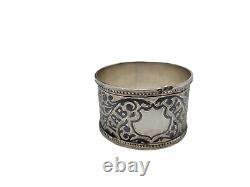 Antique Imperial Russian Caucasus 84 Silver Niello Napkin Ring 1 Tall 20 Grams