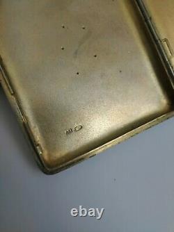 Antique Imperial Russian Cigarette Case Moscow 84 Silver Gold Script Art Nouveau