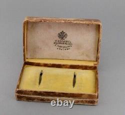 Antique Imperial Russian Cufflinks Earrings Box BOLIN Moscow St. Petersburg 1905