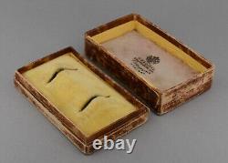 Antique Imperial Russian Cufflinks Earrings Box BOLIN Moscow St. Petersburg 1905