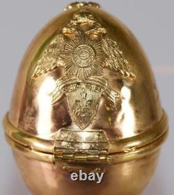 Antique Imperial Russian Easter Egg Desk Clock Gilt Silver Verge Fusee c1880's