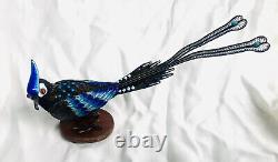 Antique Imperial Russian Enamel Cloisonné 84 Silver Blue Magpie Jay Figurine