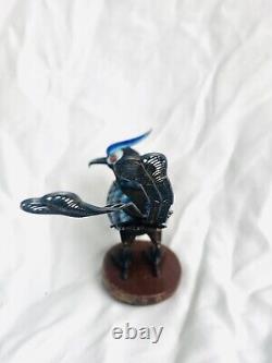 Antique Imperial Russian Enamel Cloisonné 84 Silver Blue Magpie Jay Figurine