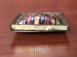 Antique Imperial Russian Enamel on Copper Hand Painted Icon of Tree Saints