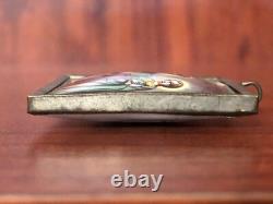 Antique Imperial Russian Enamel on Copper Hand Painted Icon of Tree Saints