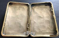 Antique Imperial Russian Enameled Gilded Silver Cigarette Case (Zverev)