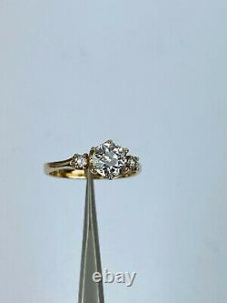 Antique Imperial Russian Faberge 14k 56 AT Gold Silver Diamond Ring Author's