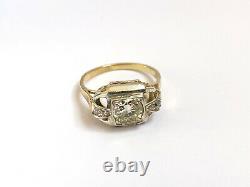 Antique Imperial Russian Faberge 14k 56 Gold Big Diamond Ring Author's work