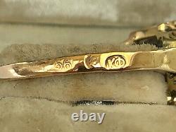 Antique Imperial Russian Faberge 14k 56 Gold Big Diamond Ring Author's work