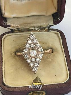 Antique Imperial Russian Faberge 14k 56 Gold Diamond Ring Author's work