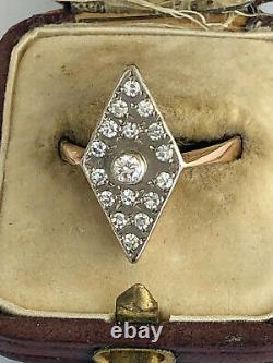 Antique Imperial Russian Faberge 14k 56 Gold Diamond Ring Author's work