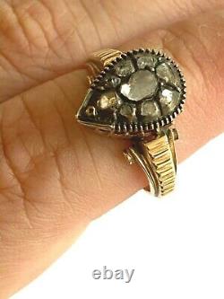 Antique Imperial Russian Faberge 14k 56 Solid Gold Diamond Ring Author's #2