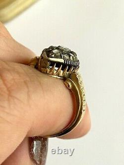 Antique Imperial Russian Faberge 14k 56 Solid Gold Diamond Ring Author's #2