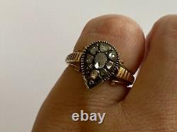 Antique Imperial Russian Faberge 14k 56 Solid Gold Diamond Ring Author's #2