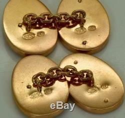 Antique Imperial Russian Faberge 14k gold&enamel cufflinks. Romanov Tercentenary