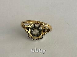 Antique Imperial Russian Faberge 18k 72 AT Gold Silver Diamond Ring Author's