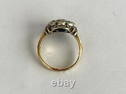Antique Imperial Russian Faberge 18k 72 AT Gold Silver Diamond Ring Author's