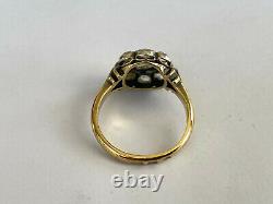 Antique Imperial Russian Faberge 18k 72 AT Gold Silver Diamond Ring Author's