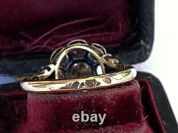 Antique Imperial Russian Faberge 18k 72 AT Gold Silver Diamond Ring Author's