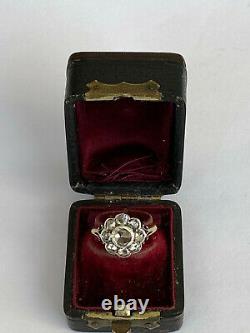 Antique Imperial Russian Faberge 18k 72 AT Gold Silver Diamond Ring Author's