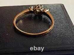 Antique Imperial Russian Faberge 18k 72? Diamonds Ladies Ring Author`s