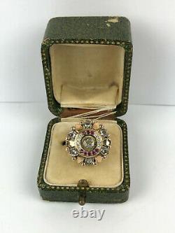 Antique Imperial Russian Faberge 18k 72 Gold Diamond Ruby Ring Author's work