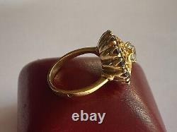 Antique Imperial Russian Faberge 18k 72 Gold Garnets Diamond Ring Author