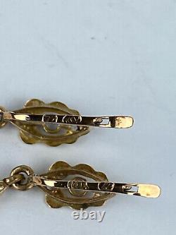 Antique Imperial Russian Faberge 18k 72? Gold Natural Diamond Stone Earrings y
