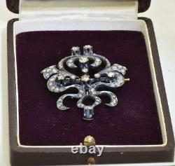 Antique Imperial Russian Faberge 18k Gold, 2.5ct Diamonds brooch c1890's. Boxed