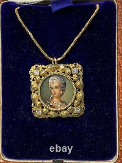 Antique Imperial Russian Faberge A. H. 18k 72 Gold Diamond Necklace Gift Pendant