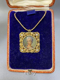 Antique Imperial Russian Faberge A. H. 18k 72 Gold Diamond Necklace Gift Pendant