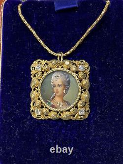 Antique Imperial Russian Faberge A. H. 18k 72 Gold Diamond Necklace Gift Pendant