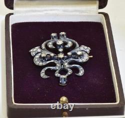 Antique Imperial Russian Faberge Brooch 18k Gold 2.5ct Diamonds c1890's Boxed