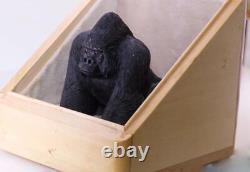 Antique Imperial Russian Faberge Carved Obsidian Hard Stone Gorilla Figurine-Box