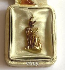 Antique Imperial Russian Faberge Dog Sculpture 14k 56 solid Gold Diamonds I. P