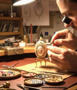 Antique Imperial Russian Faberge Egg Natural Egg 24k Gold CAmeo Photo Music egg Antique Imperial Russian Faberge Egg Natural Egg 24k Gold CAmeo Photo Music egg