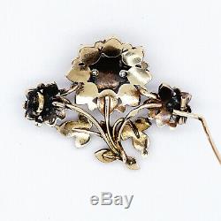 Antique Imperial Russian Faberge Gold 56 Old Mine Garnet Pin Brooch K Pendant