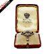 Antique Imperial Russian Faberge Gold Platinum Silver Diamond Pendant Necklace