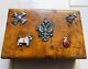 Antique Imperial Russian Faberge Jewelled Karelian Birch Wood Cigar Case c1890's