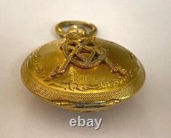 Antique Imperial Russian Faberge KF/? Silver 84 Gilded Diamonds Locket Pendant