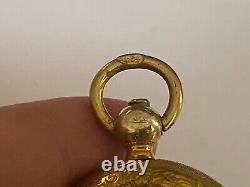 Antique Imperial Russian Faberge KF/? Silver 84 Gilded Diamonds Locket Pendant