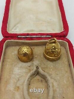 Antique Imperial Russian Faberge Silver 84 Gold Plate Egg Pendant