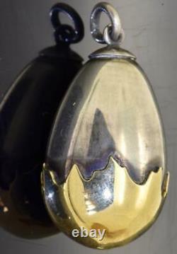 Antique Imperial Russian Faberge gold&silver Easter Egg pendant c1880s. E. Kollin