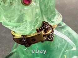 Antique Imperial Russian Fluorite Gilt 84 Silver Dog Figurine