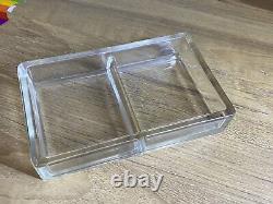 Antique Imperial Russian Glass Cigarette Table Box Holder w Brass Lid Crest